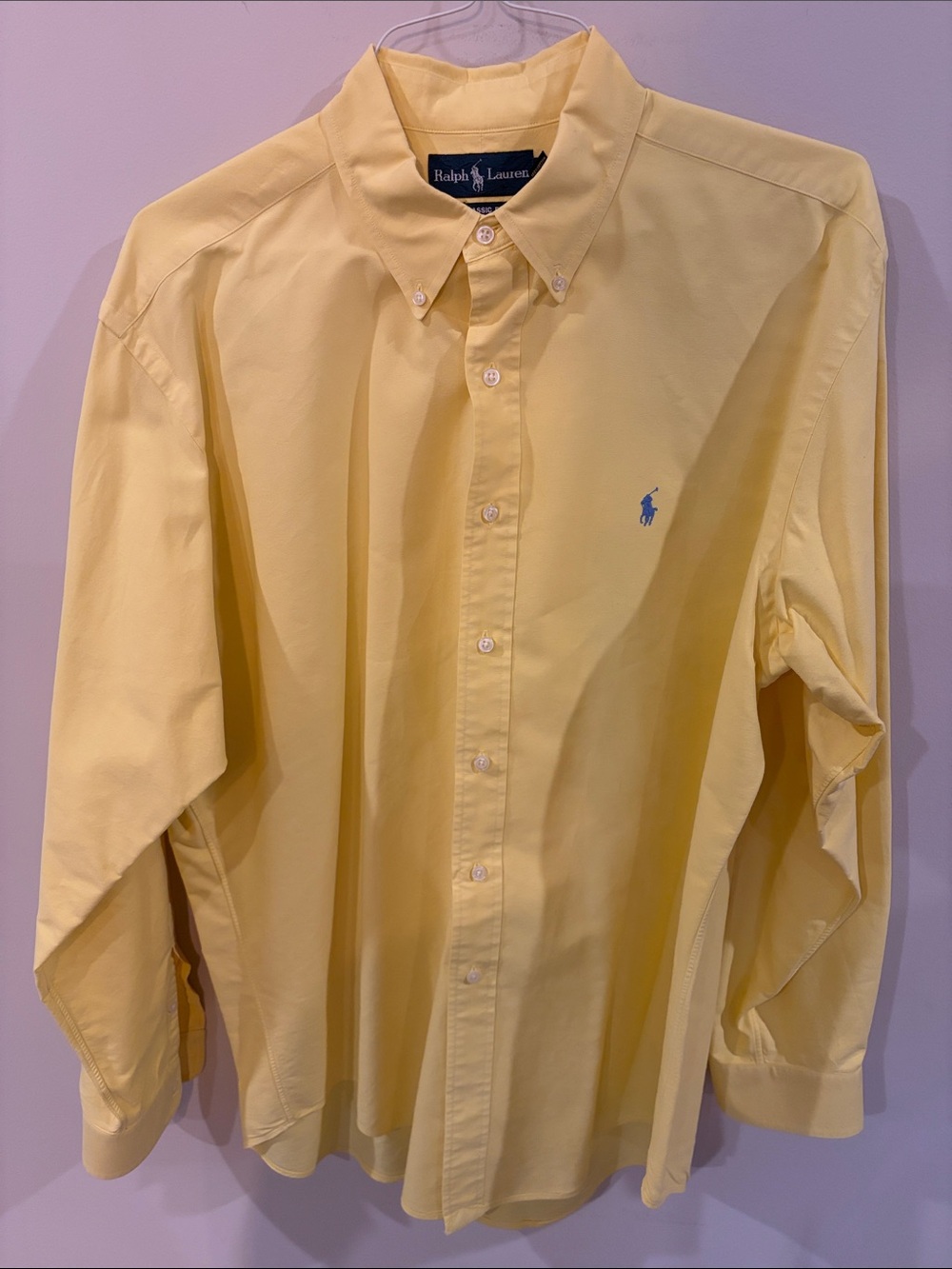 Polo Ralph Lauren Yellow Button-Down Dress Shirt Men's L